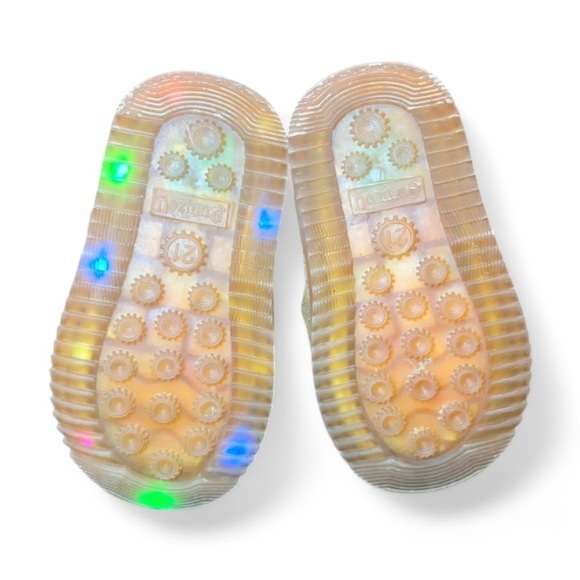 Unisex Kids Brown Lined Boots Light up Bunny Snow Winter Size 5 - Picture 4 of 7